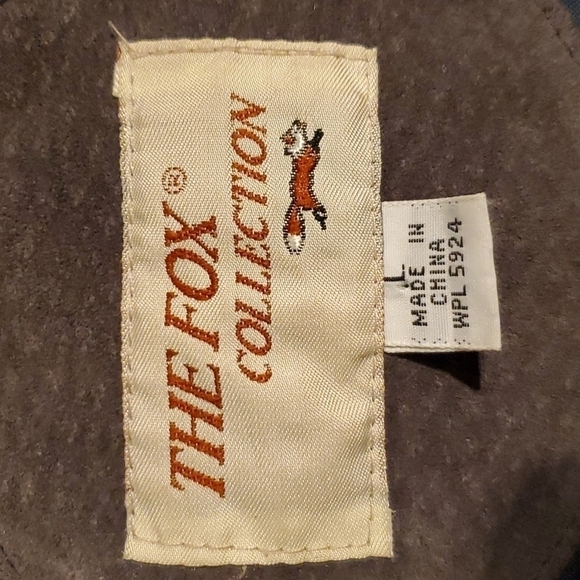 Vintage 90s y2k Gray Suede Leather Bomber Jacket The Fox Collection L - Picture 7 of 9